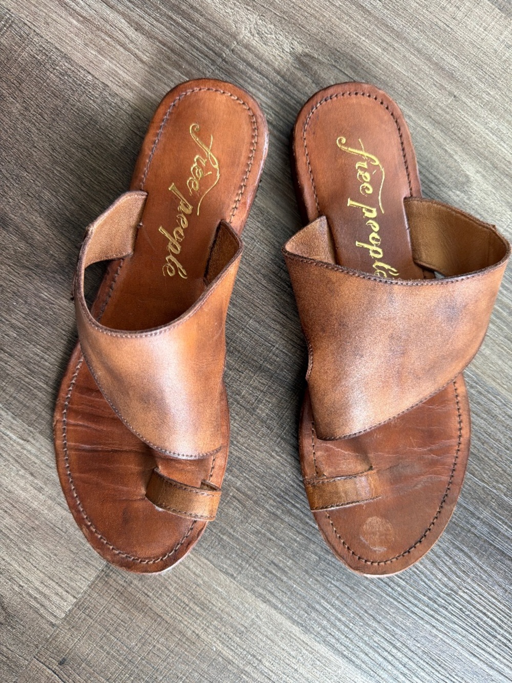 FREE PEOPLE BROWN LEATHER SANDALS